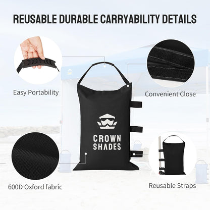 Tent Canopy Weight Sand Bags for Canopy Legs (120 LBS) 4 Empty sandbags