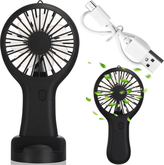 1 Portable 3 Speed Hand Fan with USB Rechargeable Battery with Decal