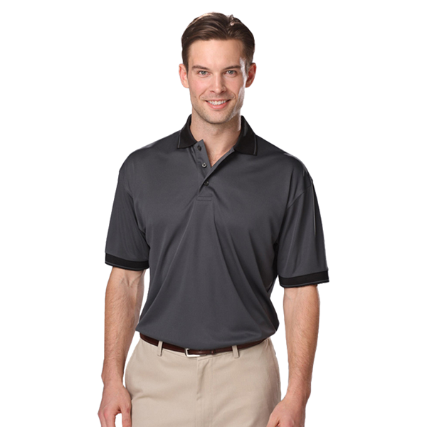 Tipped Polos BG7301 Men's Striped Trim Value Wicking Polo