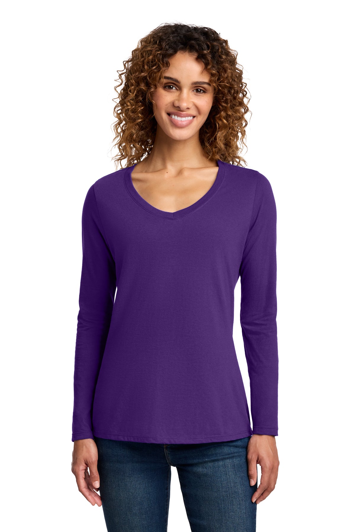Port & Co™ Women's Long Sleeve Fan Favorite™ V-Neck Tee