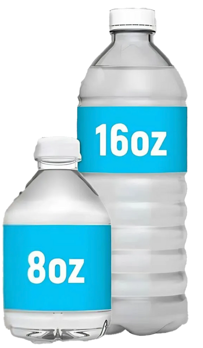 Custom water bottle labels 8oz or 16oz 8.5" x 1.65"