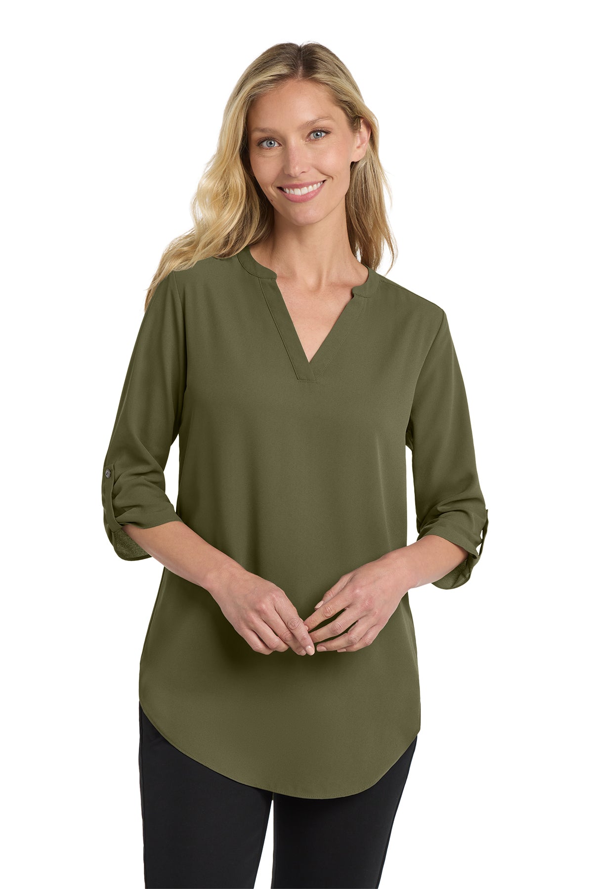 LW701  Port Authority® Women's 3/4-Sleeve Tunic Blouse