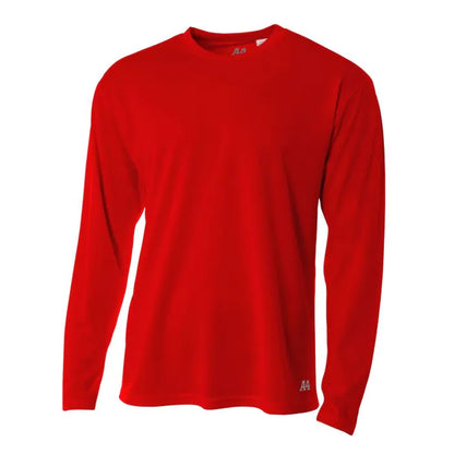 A4 N3253 Men's Long Sleeve Crew Birds Eye Mesh Tee