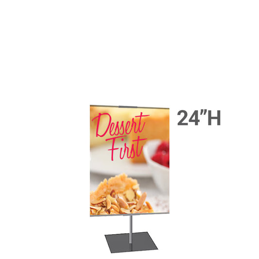 24 x 24 in. Medium Classic Banner Stand Silver Square Base Single-Sided Fabric (Graphic Package)