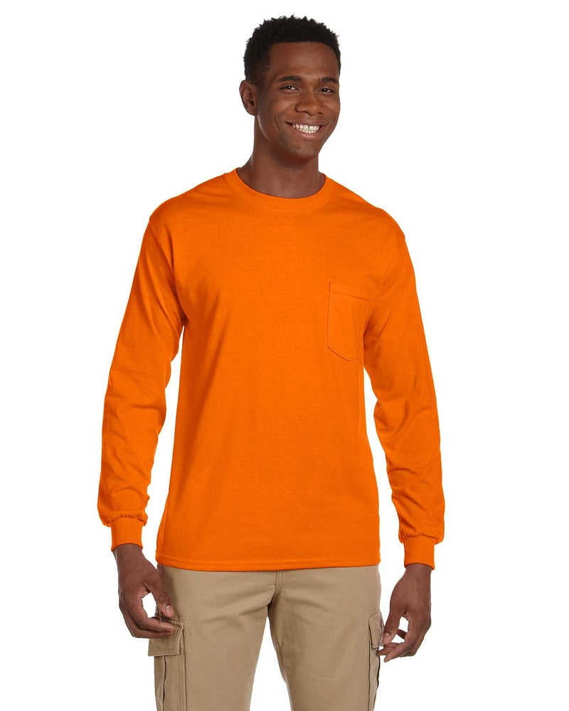 Gildan G241 Ultra Cotton ® 100% Cotton Long Sleeve T-Shirt with Pocket