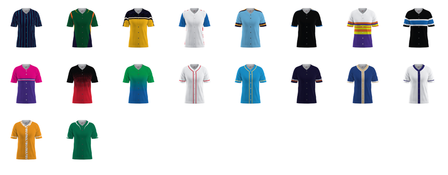 Short Sleeve Full Button Jersey AE122W (Full Custom Design)