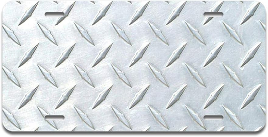 Diamond Plate Look Aluminum License Plate
