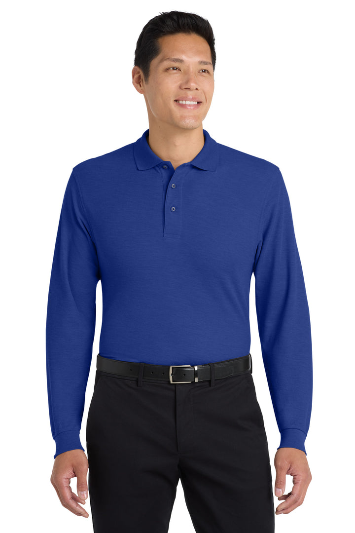 Port Authority K500LS Royal long sleeve polo front