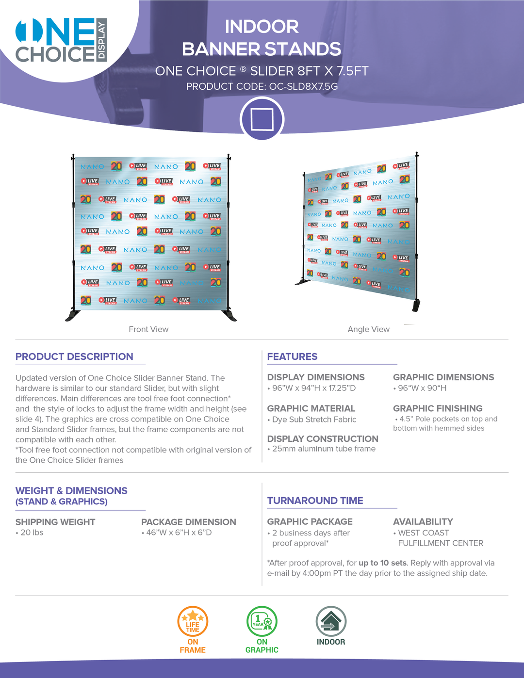 ONE CHOICE® Slider Banner Stands