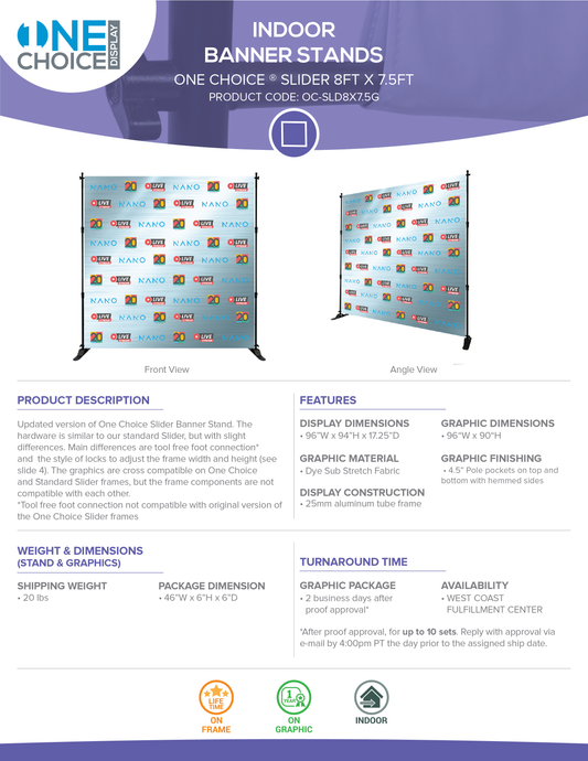ONE CHOICE® Slider Banner Stands