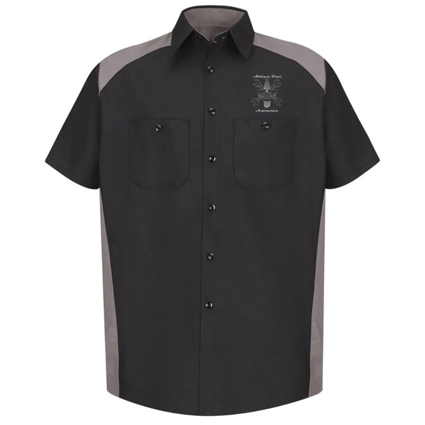 Red Kap SSP28AT Silver / Black Men's Short Sleeve Motorsport Shirt