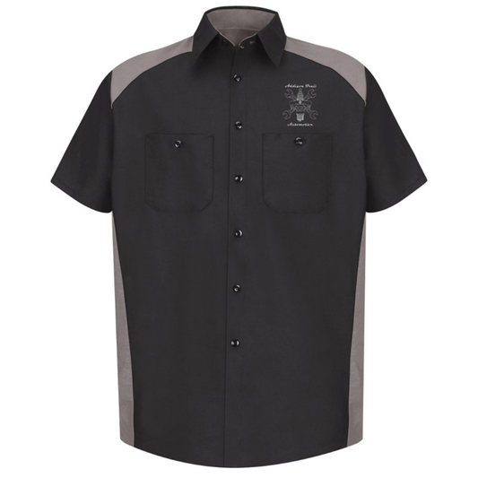 Red Kap SSP28AT Silver / Black Men's Short Sleeve Motorsport Shirt