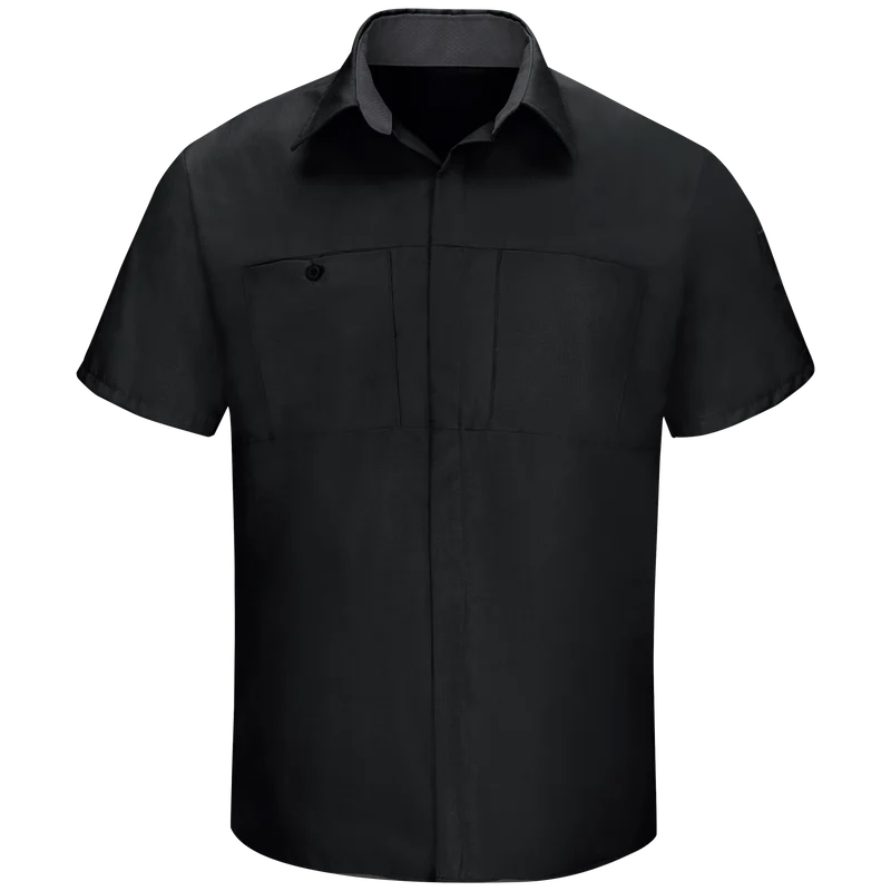 Men's Short Sleeve Performance Plus Shop Shirt With Oilblok Technology SY42CF