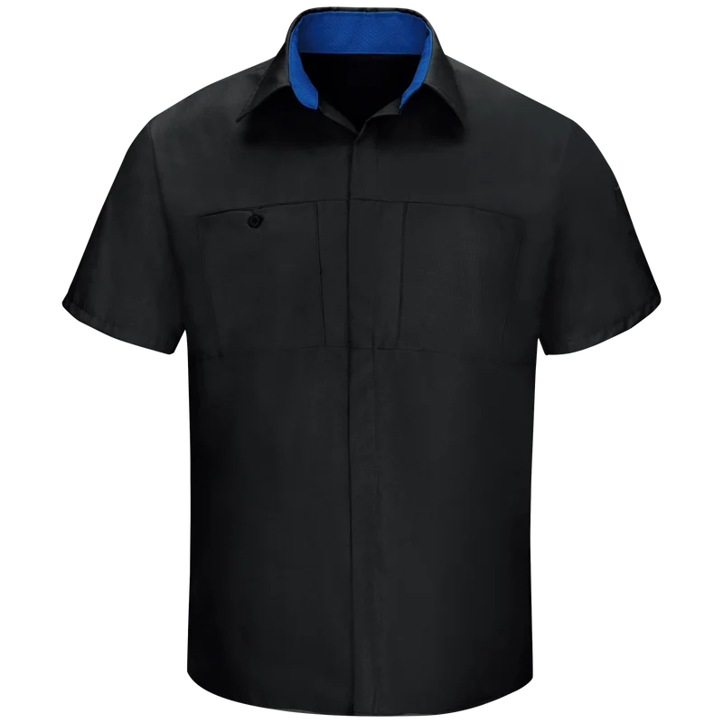 Men's Short Sleeve Performance Plus Shop Shirt With Oilblok Technology SY42CF