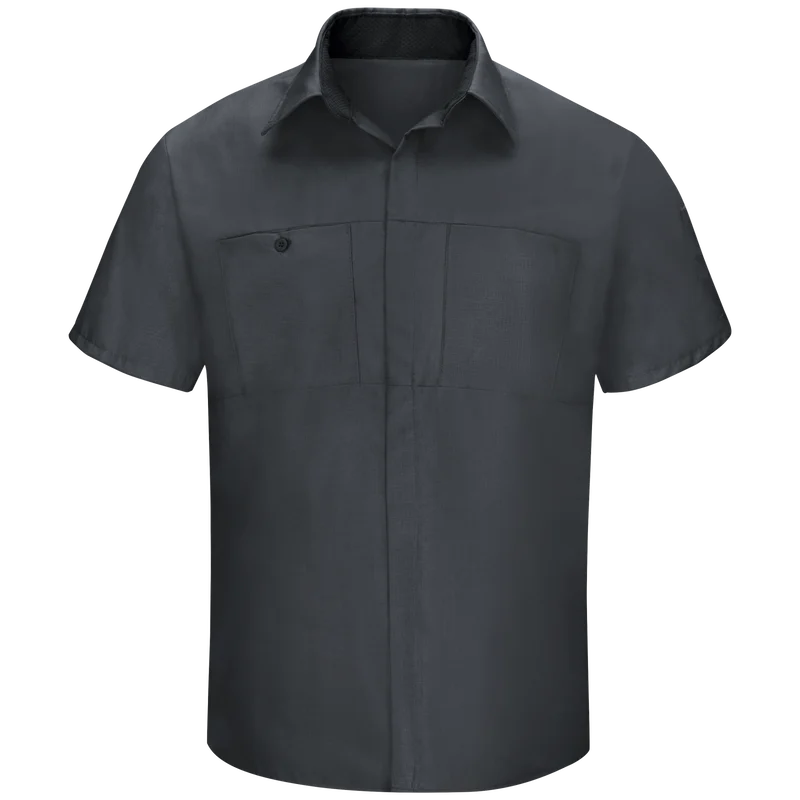 Men's Short Sleeve Performance Plus Shop Shirt With Oilblok Technology SY42CF