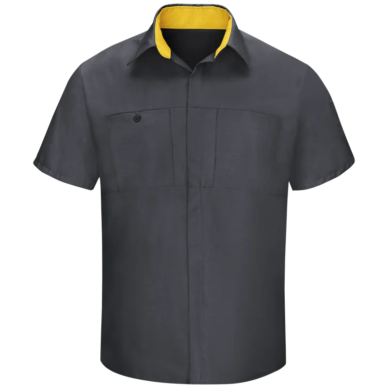 Men's Short Sleeve Performance Plus Shop Shirt With Oilblok Technology SY42CF