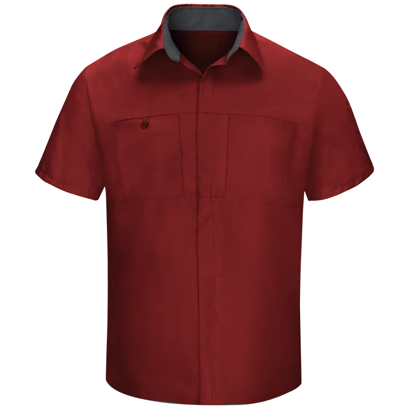 Men's Short Sleeve Performance Plus Shop Shirt With Oilblok Technology SY42CF