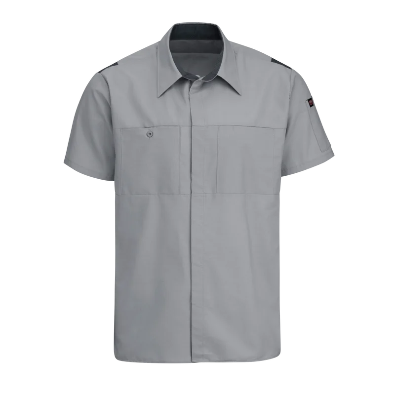 Men's Short Sleeve Performance Plus Shop Shirt With Oilblok Technology SY42CF
