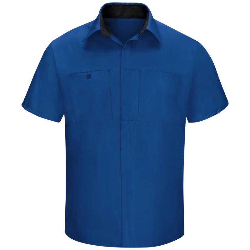 Men's Short Sleeve Performance Plus Shop Shirt With Oilblok Technology SY42CF