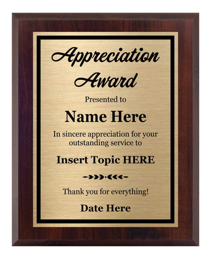 Recognition Plaque