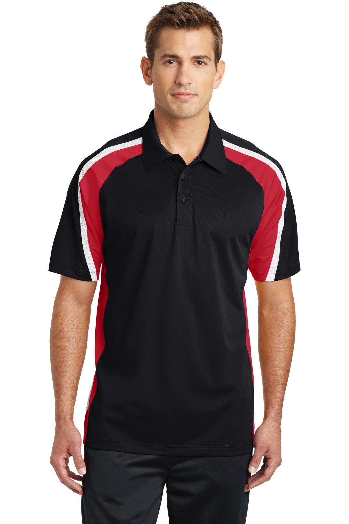 Sport-Tek ST654 Tricolor Micropique Sport-Wick ® Polo