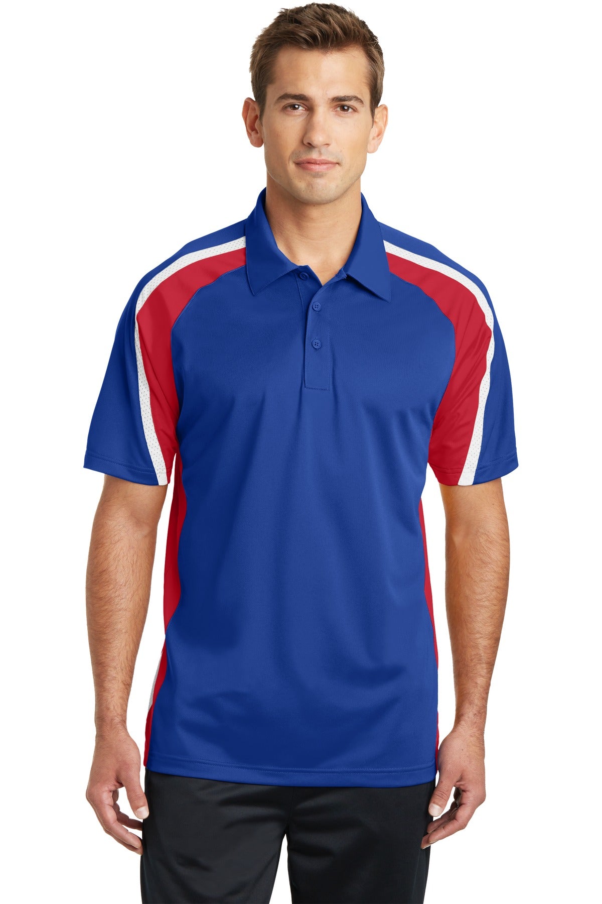 Sport-Tek ST654 Tricolor Micropique Sport-Wick ® Polo