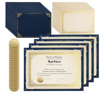 Single Silver Foil Award Certificate with Black Certificate Holder and Silver Foil Seal