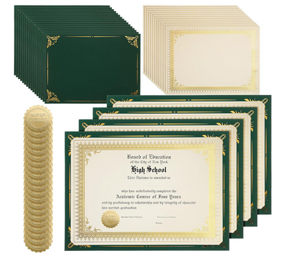 Single Silver Foil Award Certificate with Black Certificate Holder and Silver Foil Seal