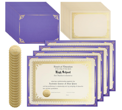 Single Silver Foil Award Certificate with Black Certificate Holder and Silver Foil Seal