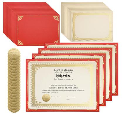 Single Silver Foil Award Certificate with Black Certificate Holder and Silver Foil Seal