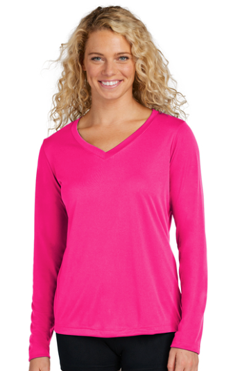 Sport-Tek LST353LS Ladies Long Sleeve PosiCharge ® Competitor™ V-Neck Tee (More Colors)