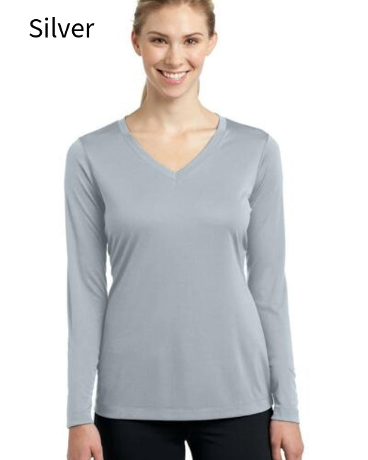 Sport-Tek LST353LS Ladies Long Sleeve PosiCharge ® Competitor™ V-Neck Tee