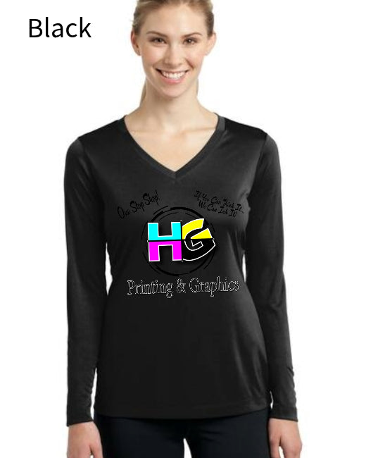 Sport-Tek LST353LS Ladies Long Sleeve PosiCharge ® Competitor™ V-Neck Tee