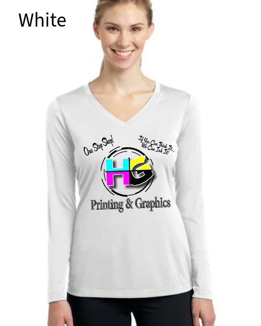 Sport-Tek LST353LS Ladies Long Sleeve PosiCharge ® Competitor™ V-Neck Tee