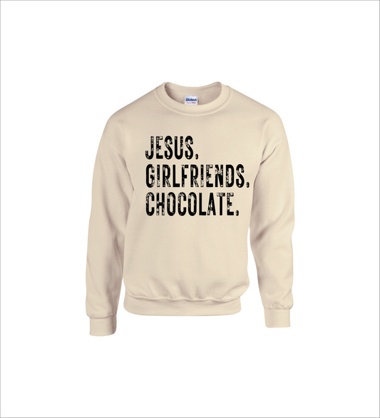 G180 Sweatshirt - Jesus. Girlfriends. Chocolate