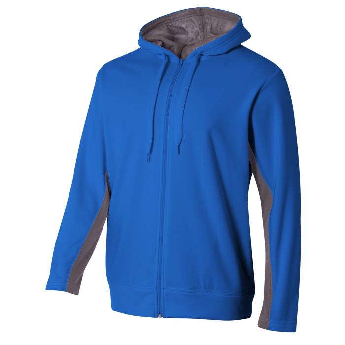 A4 N4251 FULL ZIP COLOR BLOCK FLEECE HOODIE