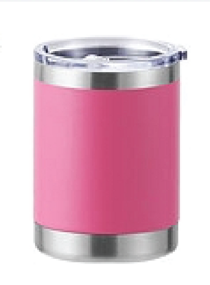 10oz Powder Coated Goblet w/ Stainless Steel Design