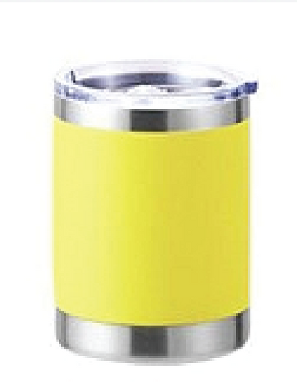 10oz Powder Coated Goblet w/ Stainless Steel Design