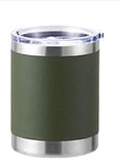 10oz Powder Coated Goblet w/ Stainless Steel Design