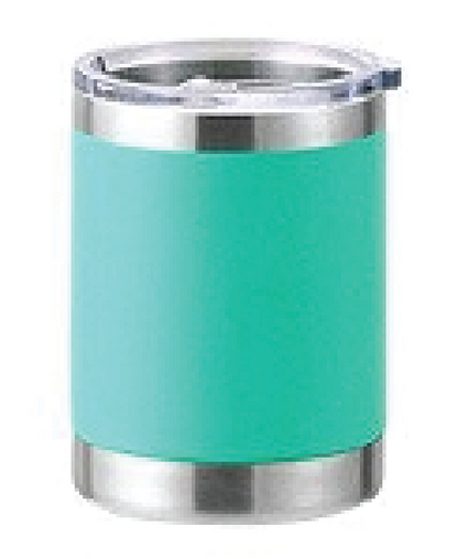 10oz Powder Coated Goblet w/ Stainless Steel Design