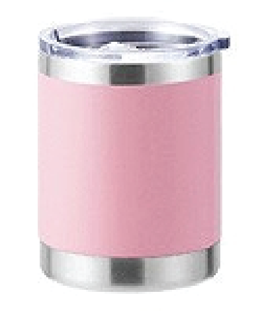 10oz Powder Coated Goblet w/ Stainless Steel Design