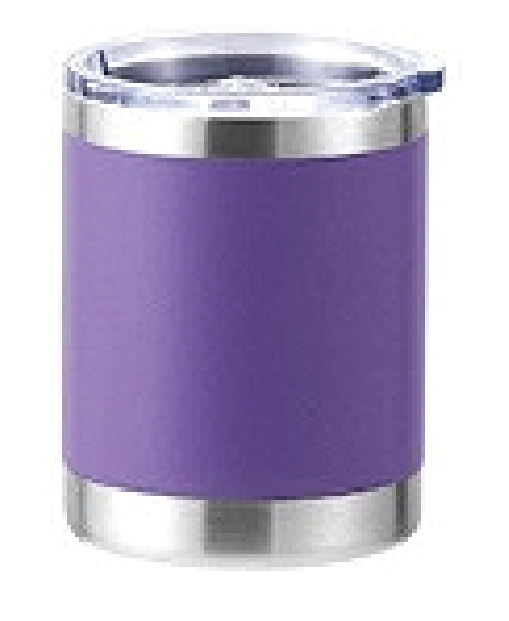 10oz Powder Coated Goblet w/ Stainless Steel Design