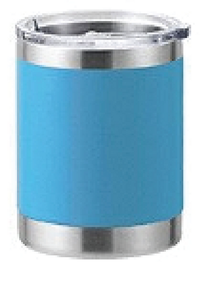10oz Powder Coated Goblet w/ Stainless Steel Design