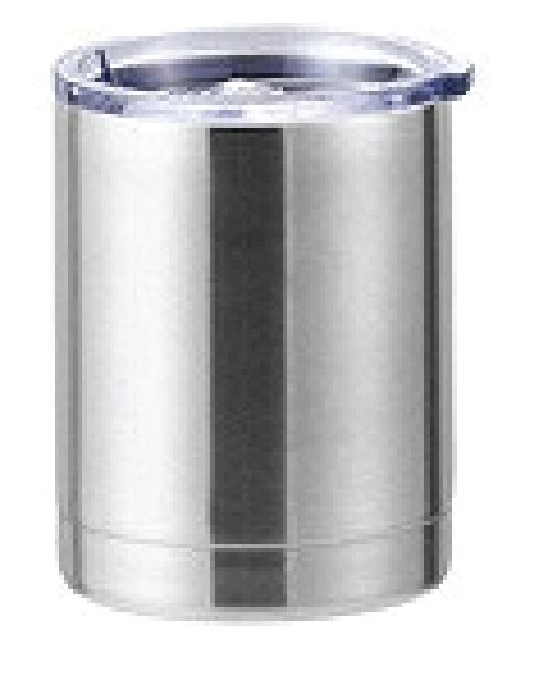 10oz Powder Coated Goblet w/ Stainless Steel Design
