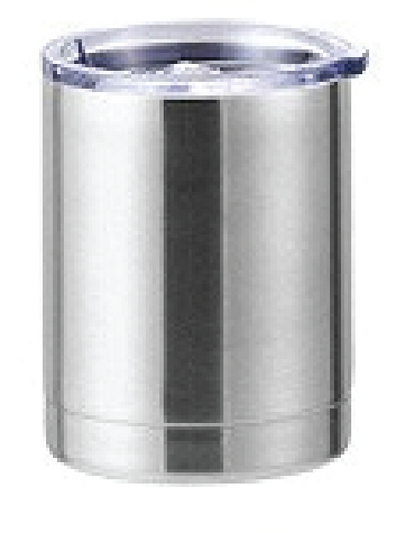 10oz Powder Coated Goblet w/ Stainless Steel Design