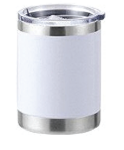 10oz Powder Coated Goblet w/ Stainless Steel Design