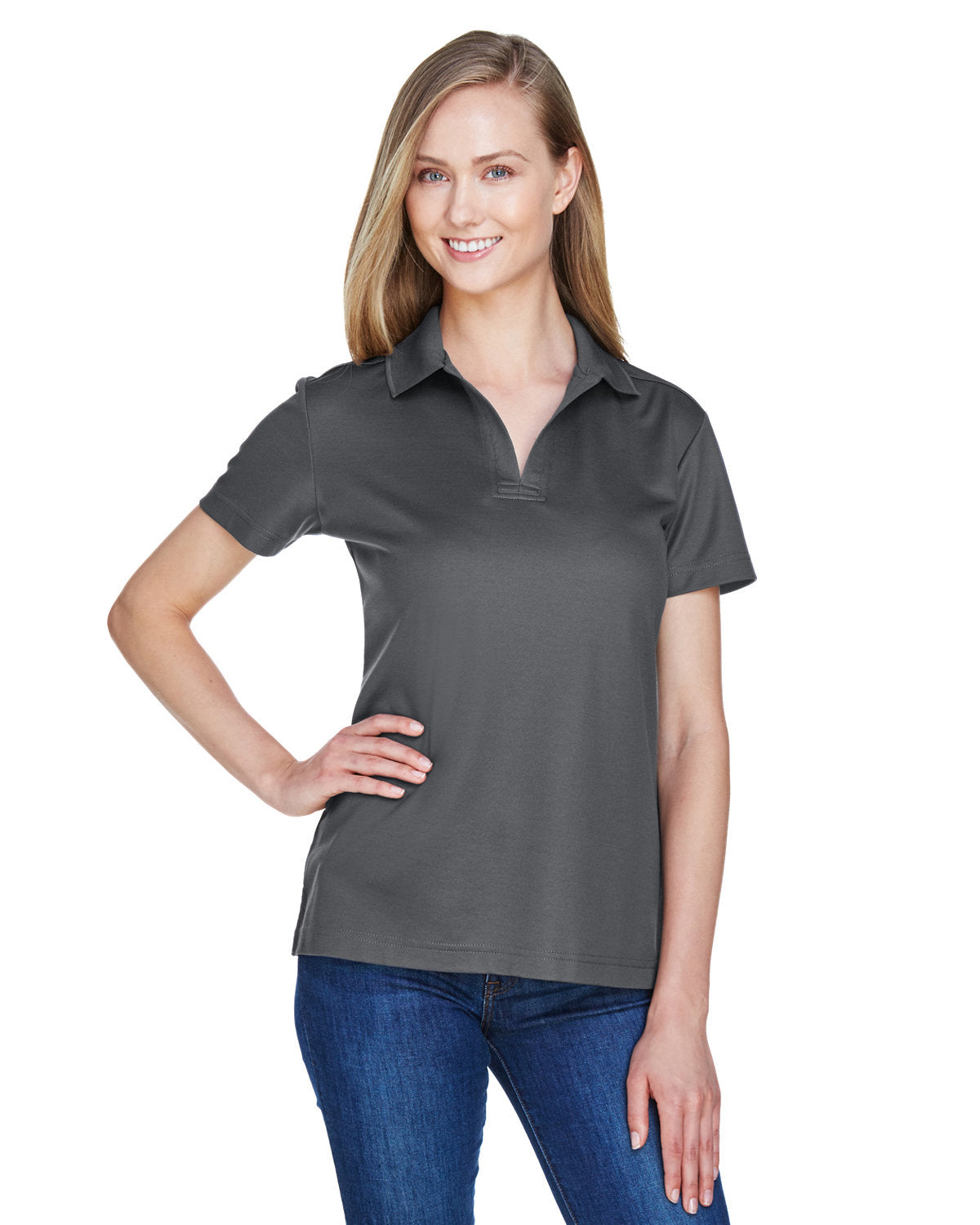 DG20W Devon & Jones CrownLux Performance® Ladies' Plaited Polo