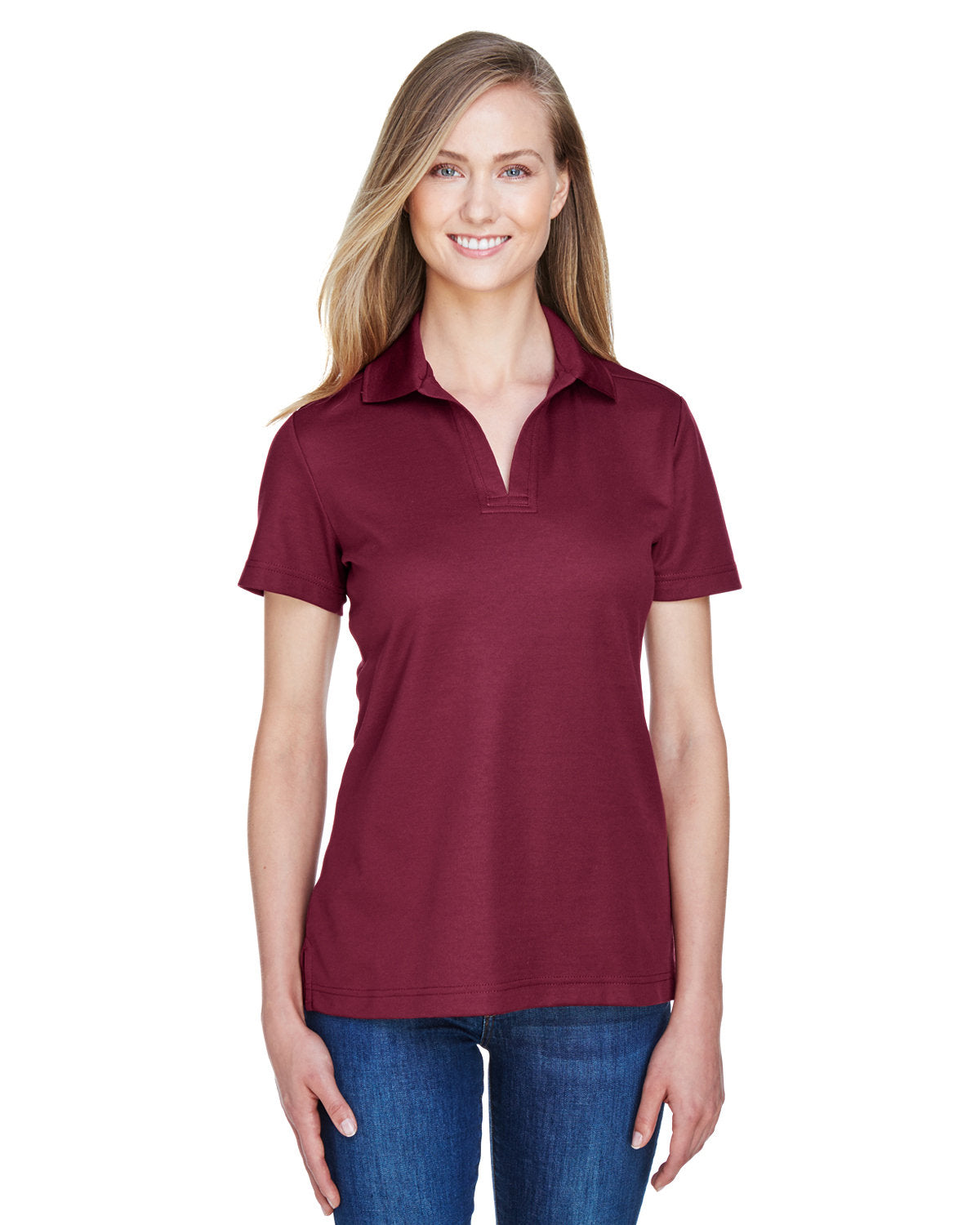 DG20W Devon & Jones CrownLux Performance® Ladies' Plaited Polo