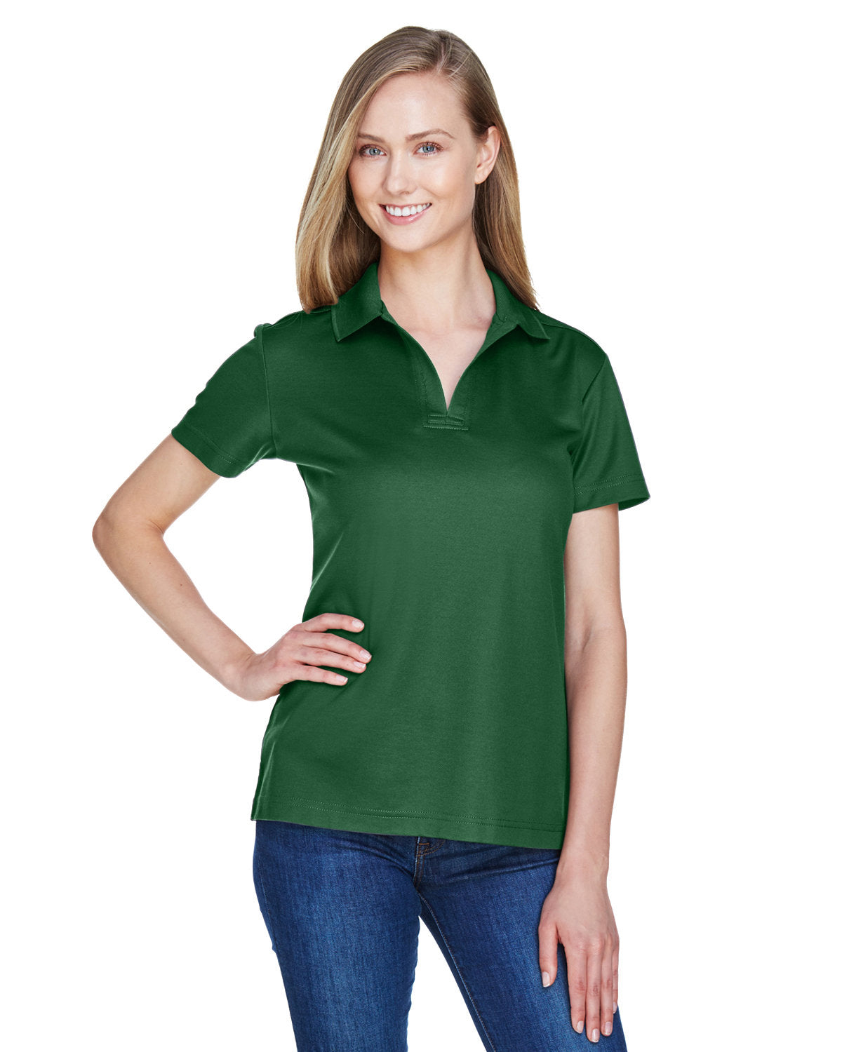 DG20W Devon & Jones CrownLux Performance® Ladies' Plaited Polo