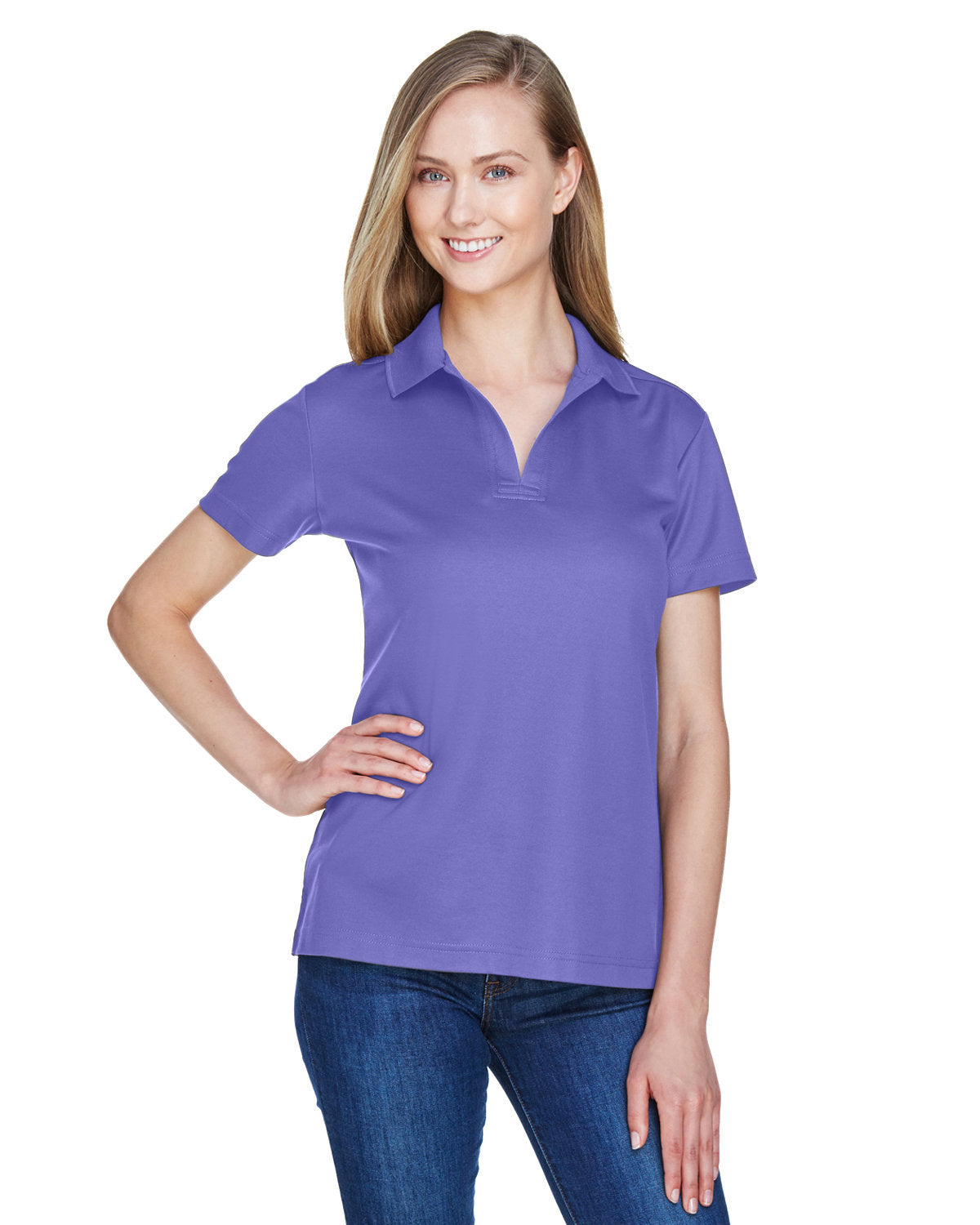 DG20W Devon & Jones CrownLux Performance® Ladies' Plaited Polo